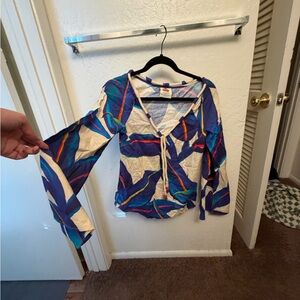 FARM Rio Multicolor V-Neck Top